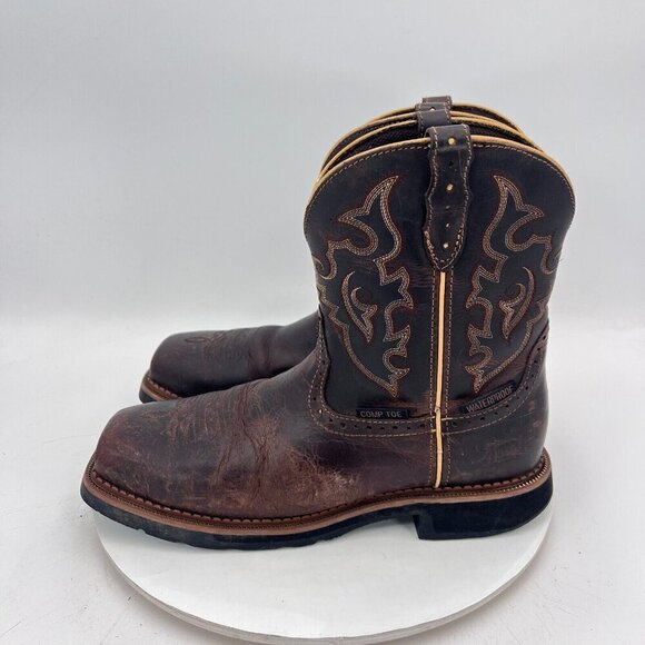 Justin Jalena Maple Women Size 10B WKL9978 Brown Leather Steel Toe Western Boot - Picture 1 of 15